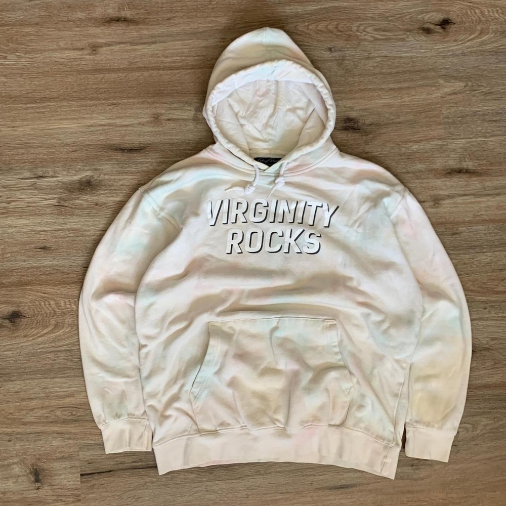 danny duncan virginity rocks hoodie sweatshirt in faint tie dye - size large men
